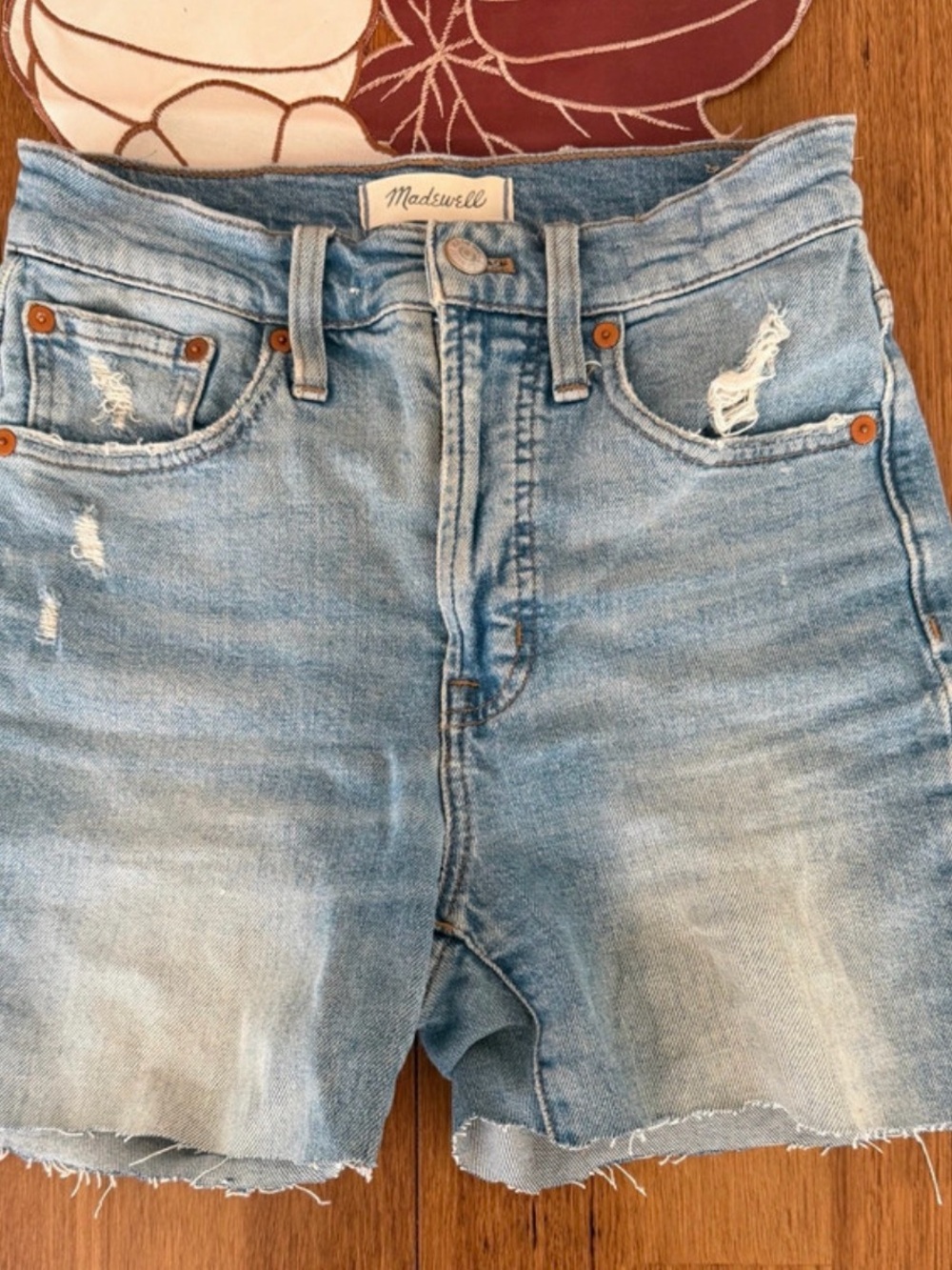 Madewell Light Blue Distressed women’s Denim Shorts